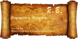 Rapaport Bianka névjegykártya